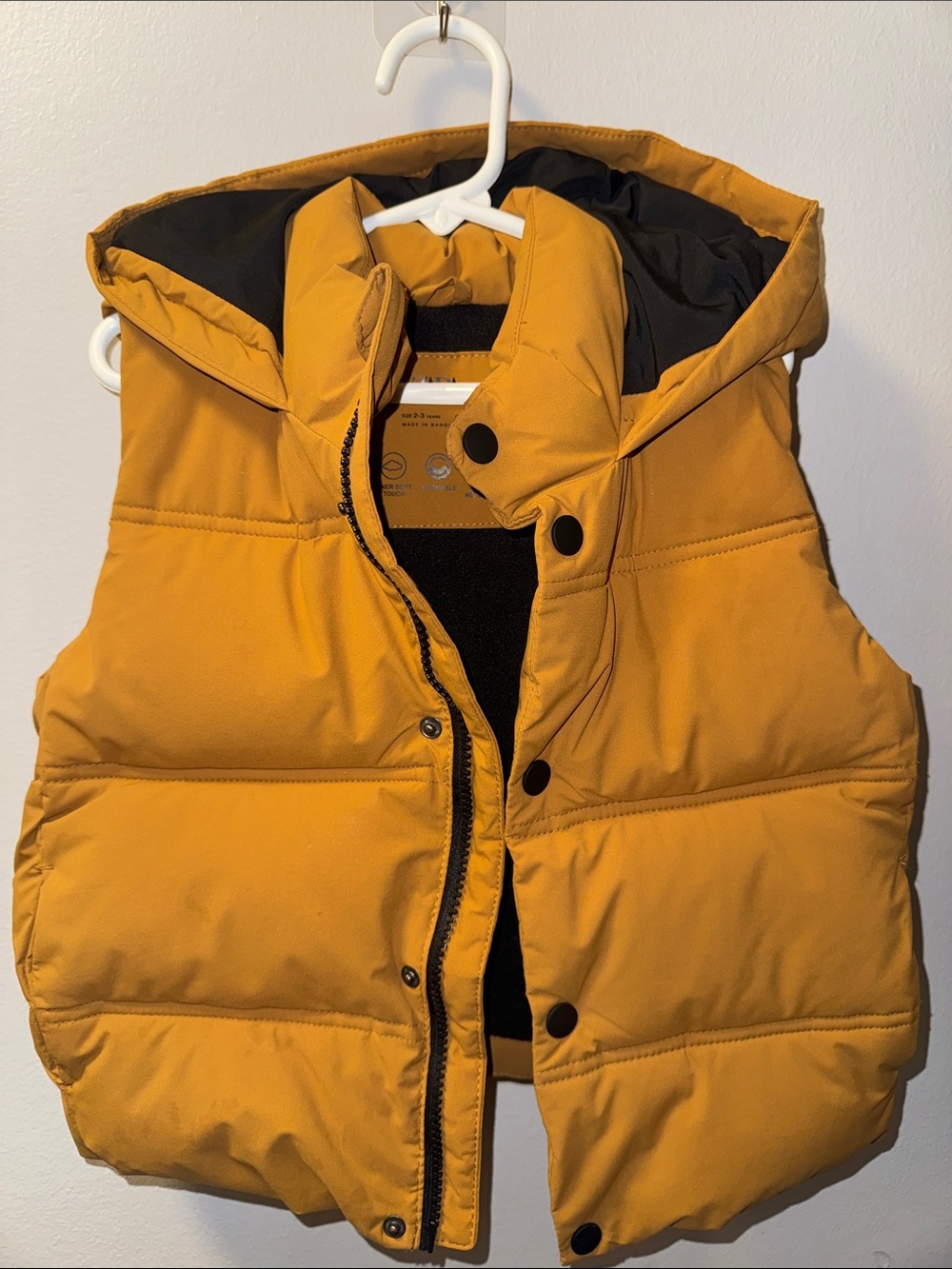 Zara Black Jacket with Mustard Label Accent size 2-3yrs